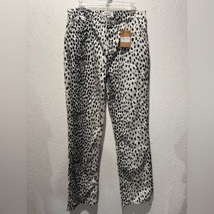 NWT Reformation Cynthia Cheetah High Rise Straight Long Jeans